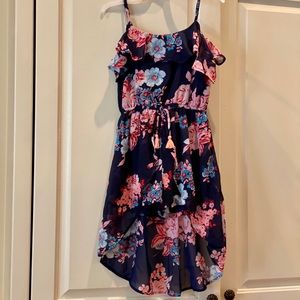 EUC size 10 floral romper with cold shoulder